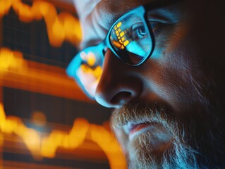 Poster - stock market investor analyst broker analyzing financial trade crypto stockmarket exchange platform 