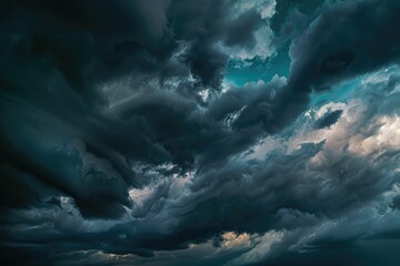 Wall Mural - dark sky during thunderstorm or dark clouds background
