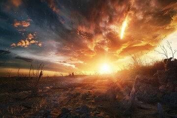 Wall Mural - fantastic sky presages apocalypse dramatic fantastic sky presages apocalypse