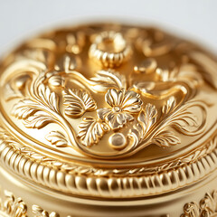 Detailed gold art design white background picture