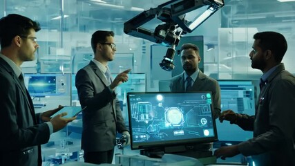 Poster - Engineers Analyze a Robotic Arm's Movements in a Modern Lab Generative AI