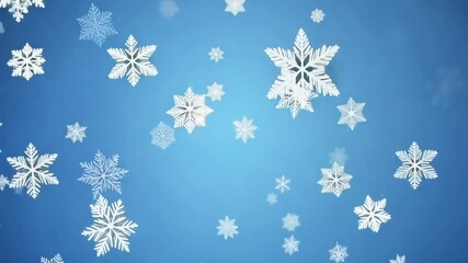 Poster - Beautiful Snowfall With Delicate Snowflakes and Star Glow Backdrop Generative AI