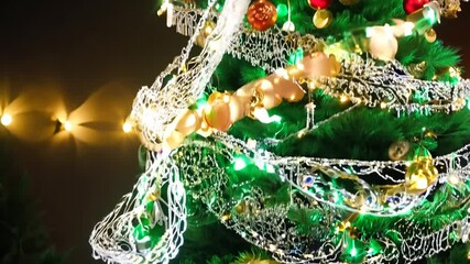 Poster - Colorful Lights Dance Around My Decorated Christmas Tree Generative AI
