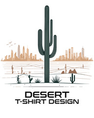 Wall Mural -  Desert Vector T Shirt Design