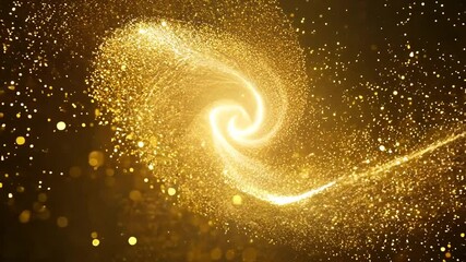 Poster - Golden Vortex With Shimmering Particles for Festive Celebration Generative AI