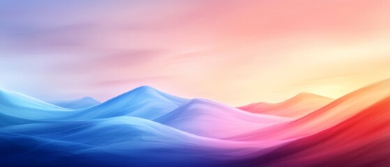 Wall Mural - A colorful landscape with mountains in the background