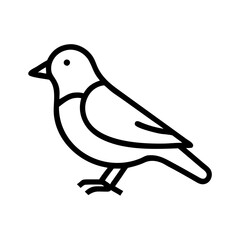 Poster - A simple vector icon of a bird, representing nature and wildlife, suitable for ecological projects, educational materials, or animal-themed designs