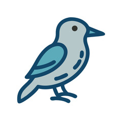 Poster - A simple vector icon of a bird perched calmly, showcasing its distinctive features with a sleek design, perfect for nature-themed projects or applications