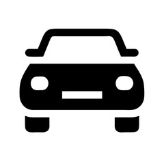 Poster - Stylized vector icon representing the front view of a car designed for graphic and digital use, suitable for websites, applications, and infographics across various industries