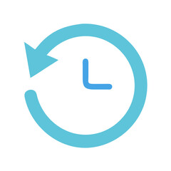 Poster - Vector icon representing a circular arrow around a clock symbolizing time management and continuous progress in various activities and tasks