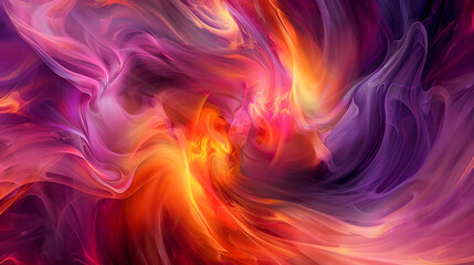 Wall Mural - A colorful swirl of purple and orange with a purple circle in the middle