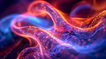 Wall Mural - A colorful, abstract image with a blue and red swirl
