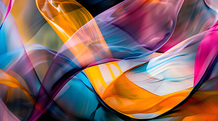 Wall Mural - A colorful wave with blue, red, and orange colors.