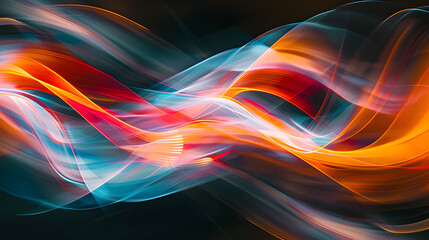 Wall Mural - A colorful wave with blue, red, and orange colors.
