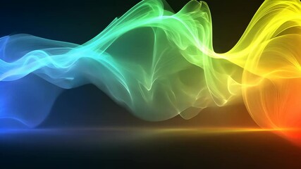 Poster - Colorful light trails flow across a black background, creating a mesmerizing abstract design