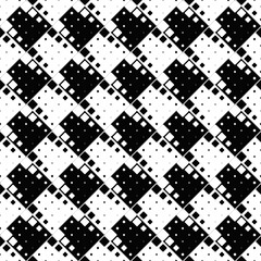 Poster - Seamless black and white square pattern background - monochrome vector graphic from rounded squares