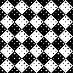 Poster - Geometrical seamless star pattern background design - abstract monochrome vector graphic from stars