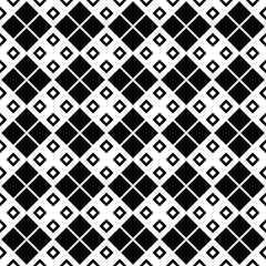 Poster - Seamless square pattern background - repeating monochrome geometrical vector graphic design from squares