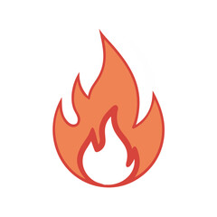 Poster - A stylized vector icon of a flame representing fire, suitable for use in design projects, applications, and branding related to heat, energy, or cooking