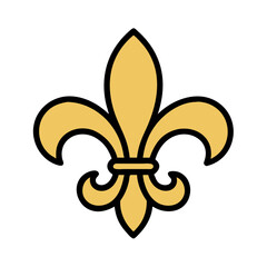 Poster - A detailed vector icon featuring a classic fleur de lis design that symbolizes elegance and heritage, commonly associated with French culture and royalty, suitable for various decorative uses