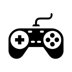 Poster - Classic vector icon of a retro game controller illustrating gaming culture from the 1980s, featuring buttons and a joystick, ideal for digital design projects or gaming applications