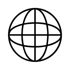 Poster - Vector icon of a wireframe globe showcasing a minimalist design suitable for global connectivity, geography, technology, and communication applications in modern digital environments