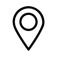 Poster - Stylized vector icon representing a location pin designed for navigation purposes, ideal for apps or websites focused on mapping and location services during any time of the day