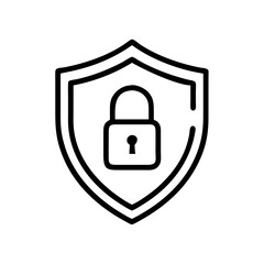 Poster - a sleek vector icon showcasing a lock surrounded by a shield design, symbolizing security and protec