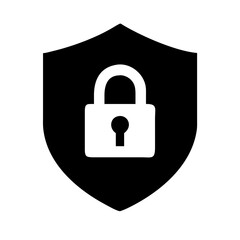 Poster - A vector icon representing a lock shield design symbolizing security and protection pertaining to online safety and data privacy concerns, suitable for use in digital environments