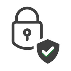 Poster - A vector icon representing a lock shield design symbolizing safety and security in the digital world, ideal for representing protection in online contexts