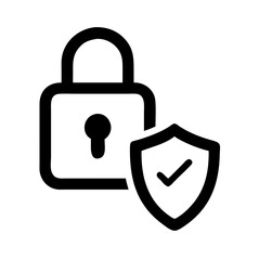 Poster - A vector icon featuring a lock shield symbolizing security and protection, embodying the concept of safeguarding digital information and confidentiality in modern technology