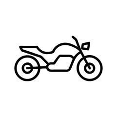 Poster - Minimalist vector icon of a motorcycle, showcasing its sleek design and streamlined form, ideal for use in transportation-related graphics and applications