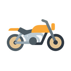 Poster - A stylish vector icon of a motorcycle designed with simple shapes and colors, showcasing a dynamic and modern appearance perfect for automotive themes or applications