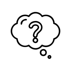 Poster - A vector icon of a question bubble symbolizing inquiry and curiosity, designed in a minimalistic style suitable for various digital applications