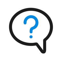 Poster - A vector icon depicting a question bubble representing inquiry, curiosity, and communication, suitable for chat applications or informative materials about FAQs