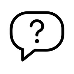 Poster - A minimalistic vector icon depicting a question bubble that symbolizes inquiries, communication, or discussions often used in digital platforms and applications