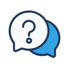 Poster - A vector icon depicting a question bubble representing inquiry and dialogue, commonly used in digital communication applications or user interfaces