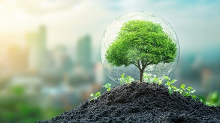 ESG principles and net zero strategies carbon credits for investment in industry and business concepts for green energy solutions