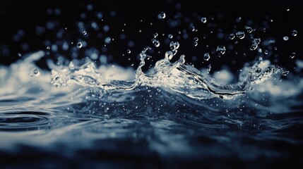 Poster - A splash of water against a dark backdrop designed in an animated gif style
