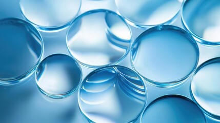 Poster - Glass Circles With Blue Background