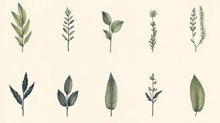 Wall Mural - leaves frame