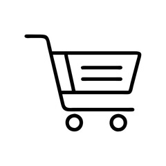 Poster - Simple vector icon of a shopping cart designed for online retail, showcasing a minimalist style suitable for various digital applications and user interfaces