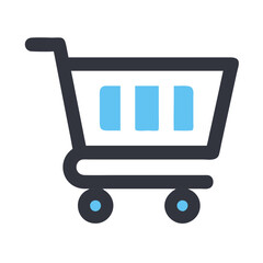 Poster - A shopping cart vector icon designed for online retail and e-commerce applications, emphasizing convenience in grocery and product shopping