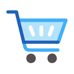 Poster - A simple vector icon representing a shopping cart, commonly used in e-commerce platforms and applications to indicate online shopping activities