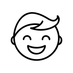 Poster - vector icon of a smiling face with a cheerful expression, representing happiness and positivity. ide