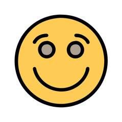 Poster - a cheerful vector icon of a smiley face with simple features, designed to convey happiness and posit