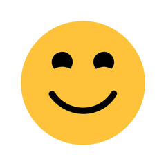 Poster - a cheerful vector icon featuring a simple smiley face expressing happiness, perfect for conveying po