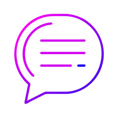 Poster - A vibrant vector icon depicting a speech bubble with horizontal lines representing text, ideal for communication and messaging themes in digital platforms