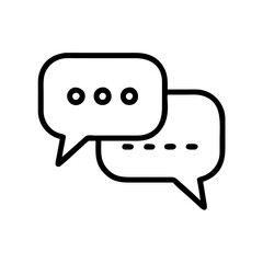 Poster - Vector icon representing conversation with speech bubbles showcasing dialogue symbols in a simple and clear design ideal for communication themes and digital graphics