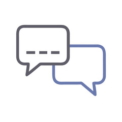 Poster - Vector icon featuring two speech bubbles representing conversation, communication, and dialogue, suitable for messaging applications and digital interactions